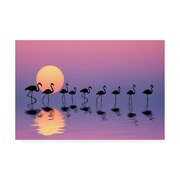 TRADEMARK FINE ART Bess Hamiti 'Family Flamingos' Canvas Art, 12x19 1X09985-C1219GG